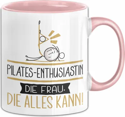 Produktbild von Pilates-Enthusiastin Geschenk Tasse Becher Die Frau Die Allen Kann Geschenkidee für eine Pilates-Enthusiastin Lustig (Rosa)