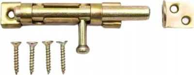 Produktbild von BKshop | Türriegel - 70x15 mm - Gelb Verzinkt - Für Türen und Schränke - Torriegel - WO 200 - Rundbolzen