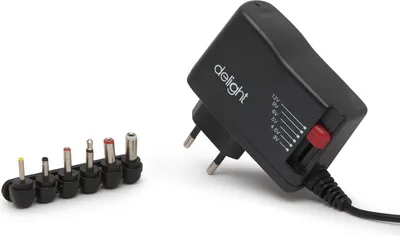Obrázek produktu pro Univerzální adaptér 3 V–12 V – 1500 mA – 18 W – nastavitelný stejnosměrný proud – vyměnitelné stejnosměrné konektory – napájecí zdroj pro elektroniku [55056B]