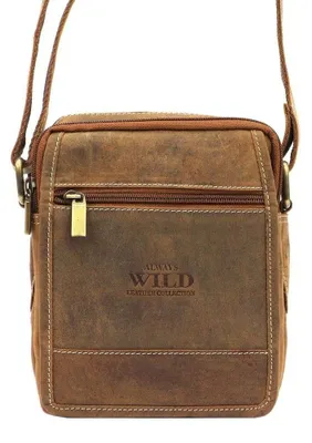 Obrázek produktu pro Wild pánská crossbody saszetka z přírodní kůže světle hnědá 16x21 cm