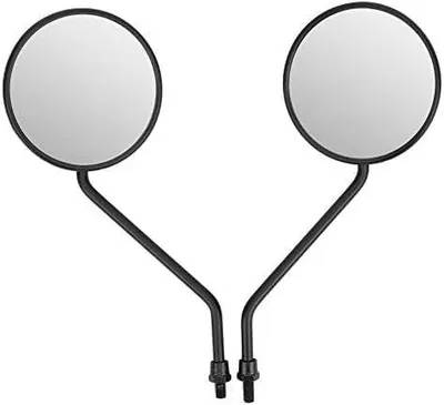 Productafbeelding van Motorspiegels rond retro - 2 stuks - 8 mm - Zwart