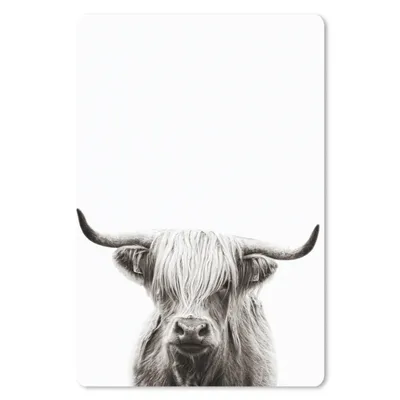 Produktbild von MuchoWow® Mauspad Mousepad Schottischer Highlander - Weiß - Kuh 18x27 cm - Mousepads - Maus Mat - Pad - Mausunterlage