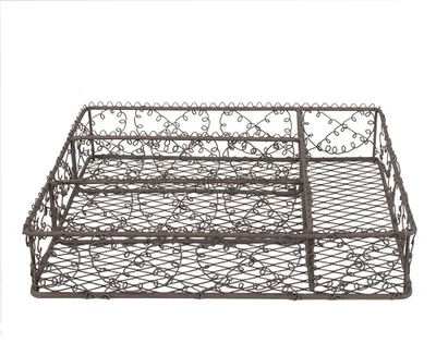 Obrázok produktu pre Clayre & Eef podnos na príbory 31x25x7 cm hnedý kov