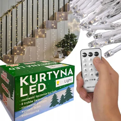 Produktbild von Led Vorhang 304 Stk. Für 230V Ip44 Mit 8-Funktions-Fernbedienung Für Innen-/Aussendekoration