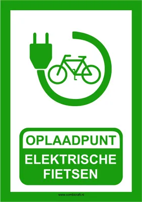 Produktbild von CombiCraft Schild 'Oplaadpunt elektrische fietsen' - 21x30cm