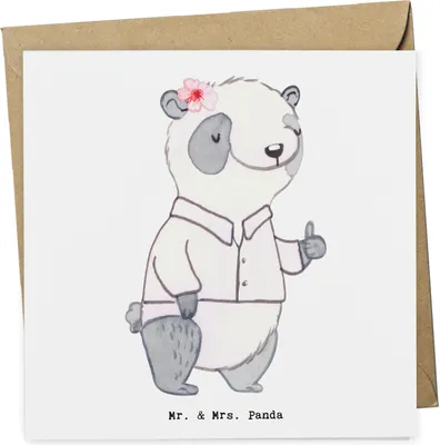 Produktbild von Mr. & Mrs. Panda Grußkarte Unternehmensberaterin Herz - Weiß - Geschenk, Glückwunschkarte, faltkarte, Klappkarte, doppelkarte, anlasskarte
