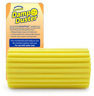 Imagen del producto de Scrub Daddy Damp Duster, plumero de microfibra reutilizable, utensilio de limpieza para el hogar, color amarillo