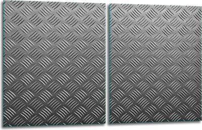Produktbild von Herdabdeckplatten 2x40x52 Glaskeramikfeld 2-Teilig Glas Spritzschutz Grau