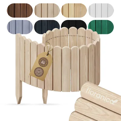 Produktbild von Floranica Beetumrandung H20 x L100 cm Unbehandelt – Rollborder aus Holz