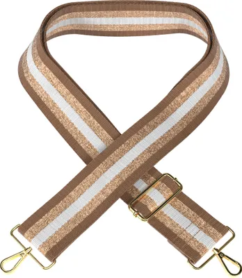 Produktbild von EAZY CASE - Verstellbarer Taschengurt, Ersatz Schultergurt für Handtaschen, Schulterriemen für Umhängetaschen, breiter Taschenriemen mit Karabiner Gold, DIY Taschenband in Gold