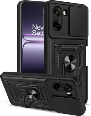 Produktbild von OnePlus Nord CE5 Hülle - Coverup Armor Ring Ständer Back Cover mit Kamera Schutz - Schwarz