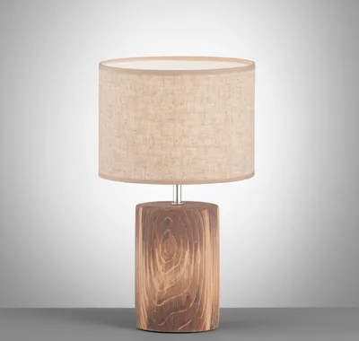 Produktbild von Fischer & Honsel Malik Tischleuchte E27 Stoffschirm sandfarben Leinen, weiß holz 50742