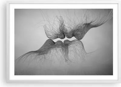 Produktbild von Gerahmtes Poster - Weißer Rahmen - Kuss Liebe Paar - 70x50 cm - Wand Bild - Wanddeko - Wandbilder - Kunstposter - Wandposter - Bilderrahmen - Bilder - Kunstdruck - Wanddekoration - P2WAA70x50-4967