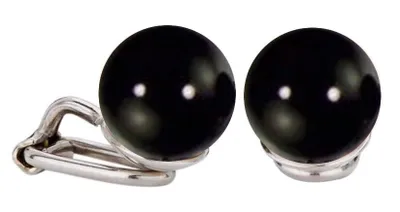 Produktbild von Traveller Ohrclip - Silberfarben - Perle - 10 mm - Schwarz - Platiniert - 112306