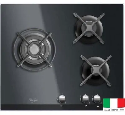 Zdjęcie produktu dla Whirlpool AKT 404/NB, Czarny, Wbudowany, Gaz, Szkło, 3 stref(y), 3 stref(y)