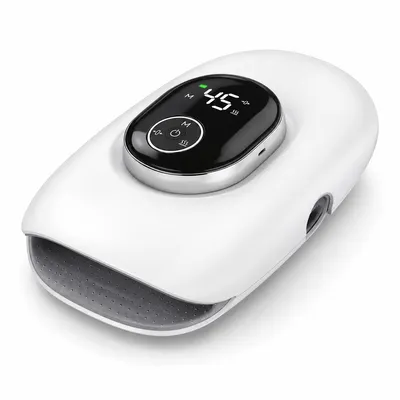 Produktbild von Handmassagegerät Akku mit Wärmefunktion, Luftkompression & Knetmassage, elektrischer Massagehandschuh für Finger, Hände und Handgelenke