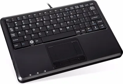 Produktbild von Perixx PERIBOARD-510 H PLUS IT, Mini USB-Tastatur, Touchpad, Hub, schwarz