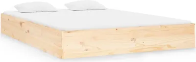 Produktbild von Massivholzbett Kiefernholz 135x190 cm unbehandelt stabil