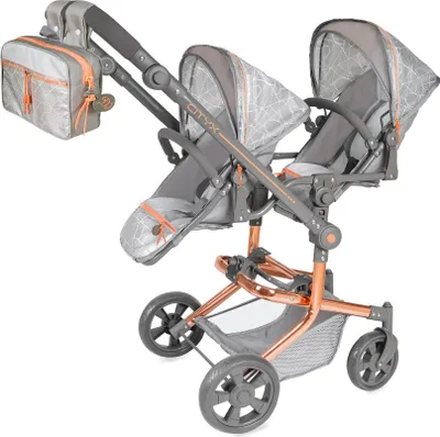 Immagine prodotto di RAPPA DeCuevas 90877 Passeggino pieghevole per bambole gemelle con zaino CITY X - 91 cm