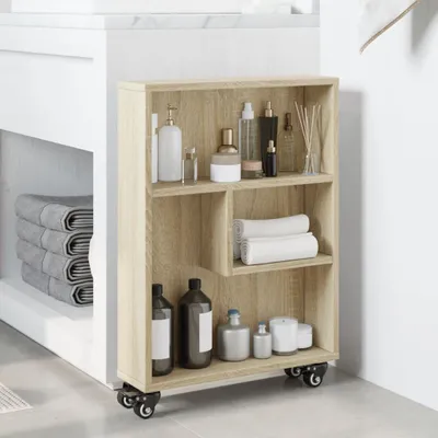 Produktbild von "2026 Aktion" Schmaler Aufbewahrungswagen Sonoma-Eiche 48 x 13 x 68 cm Holzwerkstoff - DEMöbel5465717