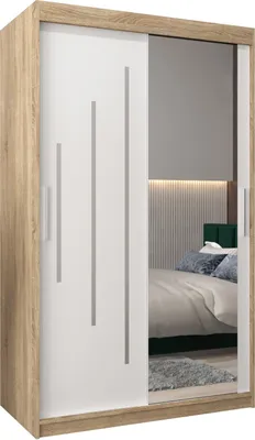 Produktbild von Kleiderschrank, Schiebetürenschrank Schlafzimmer, Schrank mit Spiegel YORK 2 120 cm