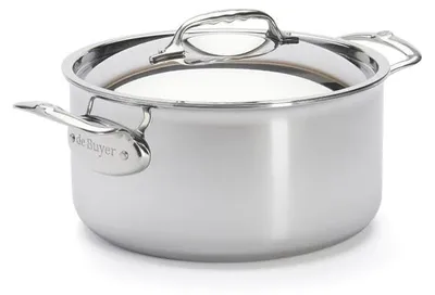 Braadpan Edelstahl 24 cm mit Deckel 5,4 L silber