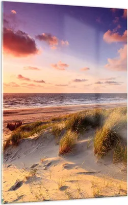 Produktbild von Bilder auf glas - Einteilig - Meer Strand Düne - 50x70cm - Glasbilder - Wandbilder - Bilder - zum Aufhängen bereit - Wanddekoration aus Glas - Glas Bilder - Wandbild auf Glas - GPA50x70-3540