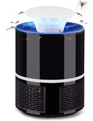 Zdjęcie produktu dla Lampa pułapka na komary muchy owady UV USB elektryczna owadobójcza cicha 16x11,5 cm czarno biały