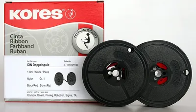 Produktbild von Kores Farbband Gruppe 1 DIN DS Nylon schwarz / rot