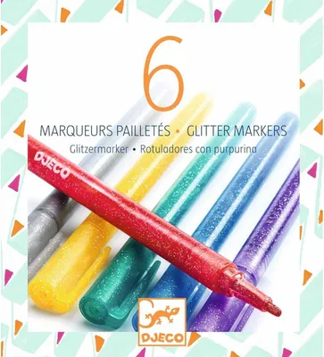 Produktbild von Djeco-Farben: 6 glitter Marker