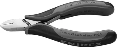 Image de Pince coupante électrique ESD 115 mm, tête ronde, avec lame, Knipex | 4003773025092