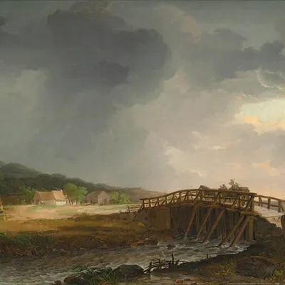 Produktbild von Johan Christian Dahl Kunstdruck Bild - Brückeœber TryggevÃ¦lde…, 1815 (70 x 70 cm)