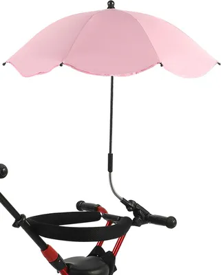 Immagine prodotto di Ombrello per passeggino, protezione UV, regolabile a 360 gradi, automatico, impermeabile, portatile, protezione solare, rosa