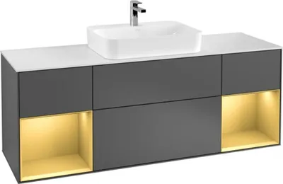 Produktbild von V&B Waschtischunterschrank Wandbeleuchtung Finion 160cm, Pl w m, Reg gol m Lac, Anthrac. m