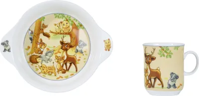 Produktbild von Ritzenhoff & Breker 2-teiliges Kindergeschirrset Design Waldtiere aus Porzellan
