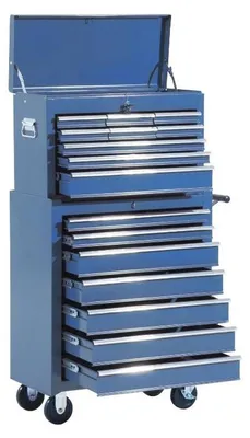 Immagine prodotto di Carrello portattrezzi con 16 cassetti | Colore: Blu | Dimensioni: 61,5 x 33 x 113 cm