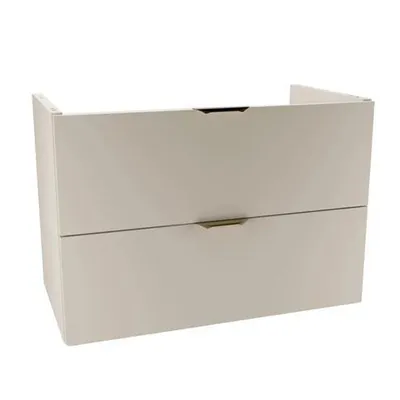 Produktbild von WENA Waschtischunterschrank 80 cm ohne Oberteil, gerade Fronten, Griffe aus Metall in der Farbe Gold Orio (Farbe: Kaschmir)