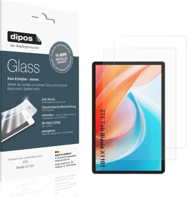 Produktbild von 2x Schutzfolie für ZTE Blade X1101 matt - Anti-Shock 9H Folie dipos Glass Kunststoffglas