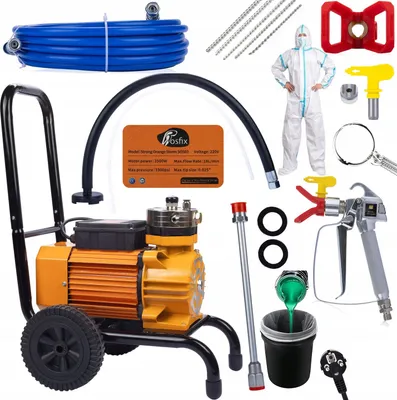 Productafbeelding van Rosfix spuitapparaat, model Rosfix Strong Blue Storm SBS03, 3500W, 22MPA, 18 liter/minuut, inclusief 20 liter filter, overall en reinigingsstaven