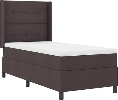 Productafbeelding van vidaXL Boxspringbed met matras, donkerbruin, 100 x 200 cm, met stoffen bekleding