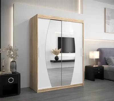 Obrázek produktu pro MINIO Šatní skříň 150 cm ELYPSE Dub Sonoma / Matná bílá