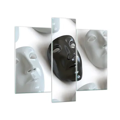 Produktbild von Bilder auf glas - Venedig Maske Schauspieler Theater - 95x80cm - Glasbilder - Wandbilder - Kunstdruck - zum Aufhängen bereit - Wanddekoration aus Glas - Glas Bilder - Wandbild auf Glas - GCB95x80-2208