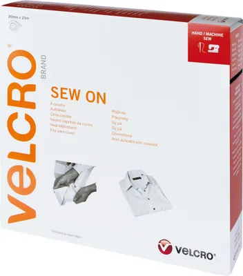 Image de VELCRO® Bande Velcro à coudre, crochet et boucle 20mm x 25m blanc