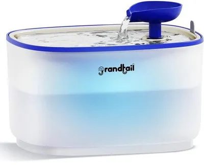 Zdjęcie produktu dla Automatyczna fontanna do wody o pojemności 2,5 l z podświetleniem LED, ze stali nierdzewnej, bezprzewodowa