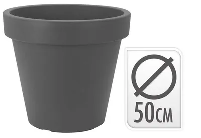 Produktbild von Pflanzgefäß Blumentopf Kunststoff 50cm anthrazit Pflanztopf Pflanzkübel