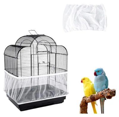 Produktbild von Abdeckung für Vogelkäfig, Netz, Zubehör für Vogelkäfige, ausziehbar, Käfigabdeckung aus Nylonnetz für Vögel, verstellbar, 140-220 cm, Weiß