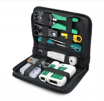 Produktbild von Netzwerk Werkzeug Set Etui LAN Kabel Tester RJ45 RJ1 Kabeltester Kit Auflegewerkzeug Patchkabel Reparaturwerkzeuge Haushalt Computer DSL
