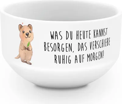 Produktbild von Mr. & Mrs. Panda Schüssel Quokka Happy - Weiß - Geschenk, Müslischale, Dinge Erledigen, Niedliches Tier, Aufschieberitis, porzellanschale, Gute Laune, Obstschale