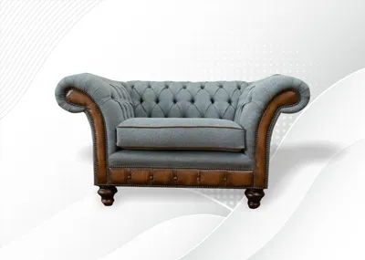 Produktbild von Chesterfield Sessel Grau Textil Stoff Kreative Möbel Neu Wohnzimmer Modern Luxus