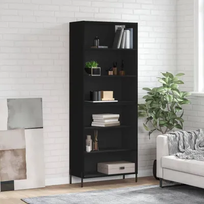 Produktbild von vidaXL Highboard Schwarz 69,5x32,5x180 cm Holzwerkstoff